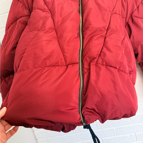 Free People Hailey Puffer Jacket Maroon Wine Large - Picture 6 of 16